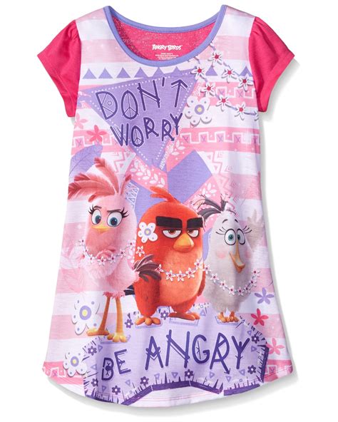 Angry Birds Angry Birds Girls Nightgowns Fun Print Pajama Gown
