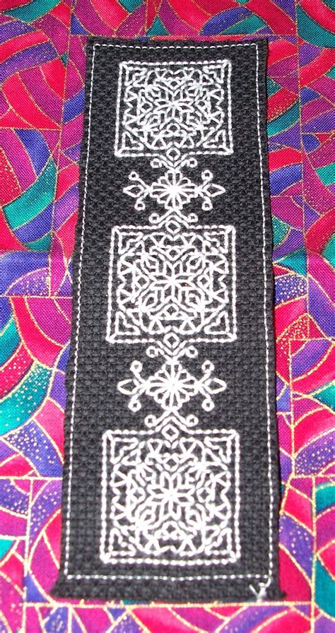 Eglantine Stitchery Blackwork Bookmark Now In Colour