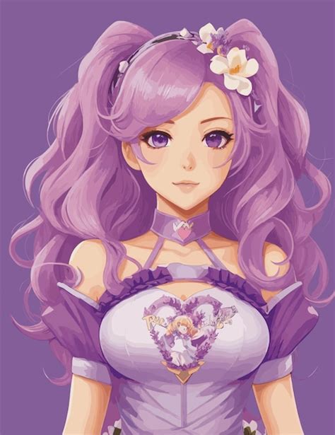 Premium Vector Anime Girl Beautiful Princess Lavender
