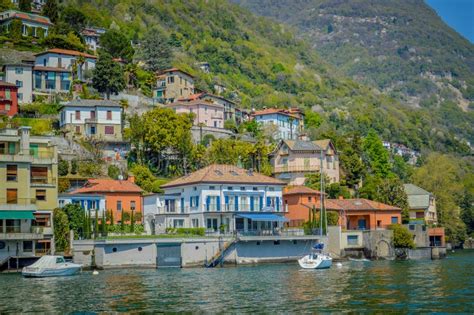 Italy Lombardy Como Lake And City Landscape View Stock Photo Image