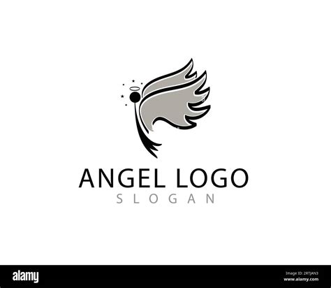 Angel Logo Design Inspiration Vector Icon Template Wings And Angel