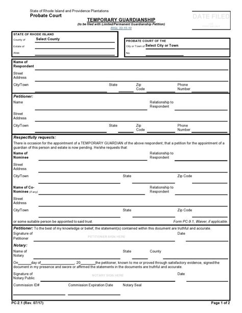 40 Printable Temporary Guardianship Forms All States