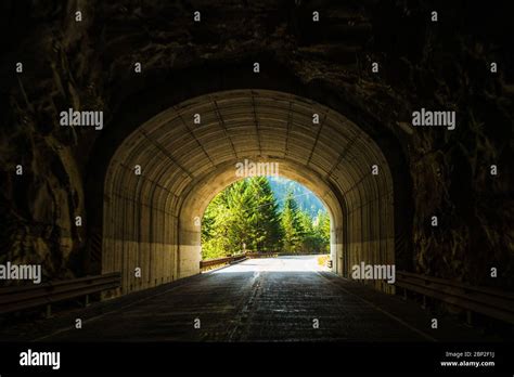 Road Tunnel Mountain Tunnel Through The Rock Mountain Stock Photo Alamy