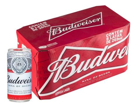 Pack Cerveja Budweiser Lata 269ml 08 Unidades Mercadolivre
