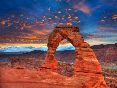 Arches National Park Delicate Arch Sunset In Moab Utah Usa Photo Mount