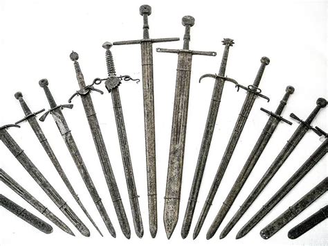 Swords Old Historically Middle Ages Contrast Form Shaft Blade