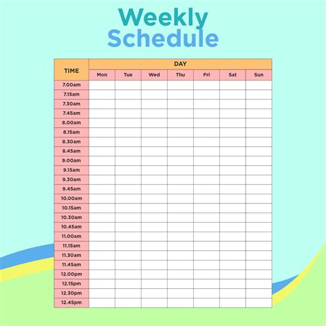 13 Best Printable Weekly Calendar With 15 Minute Time Slots Artofit