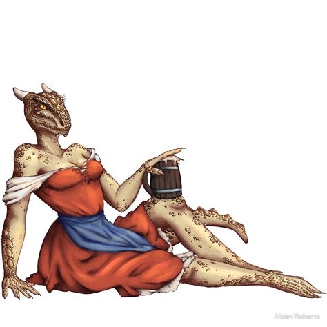 Lusty Argonian Maid Pinup 6 By Alden Roberts Lizard Girl Furry Art Dark Tower Art