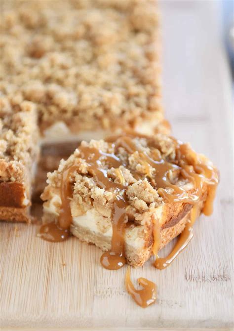 Caramel Apple Cheesecake Bars With Streusel Mels Kitchen Cafe
