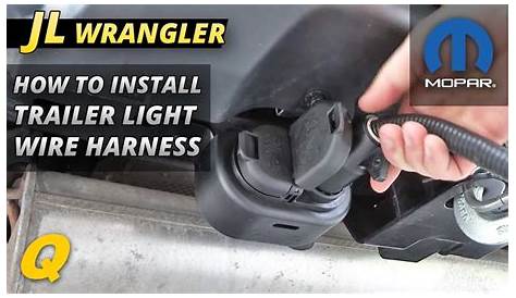 Mopar Trailer Light Wiring Harness Install for Jeep Wrangler JL - YouTube