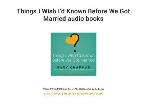 Things I Wish Id Known Before We Got Married Audio Books