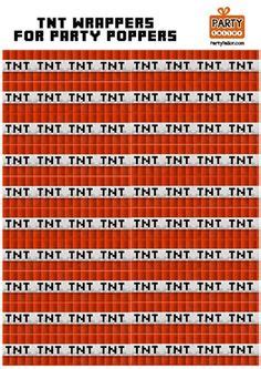 Wear a banner as a cape to make your minecraft player more unique, or use a banner as a flag! free printable TNT label for licorice | Minecraft party | Minecraft birthday party, Minecraft ...