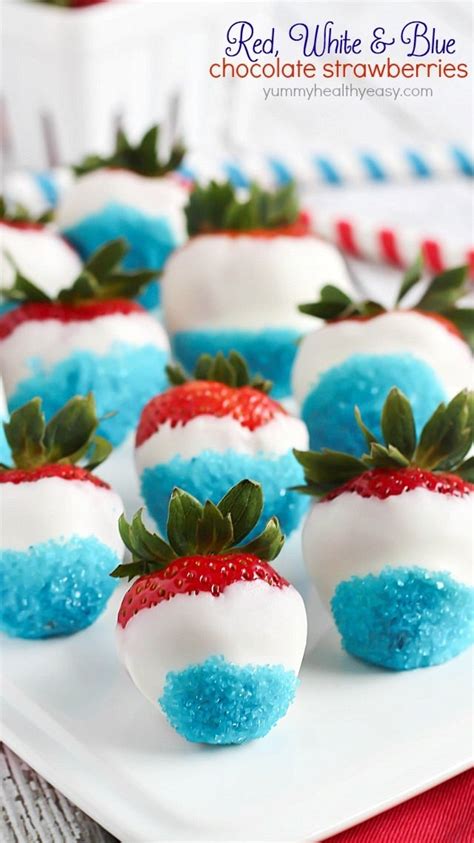 Red White And Blue Chocolate Strawberries Yummy Healthy Easy