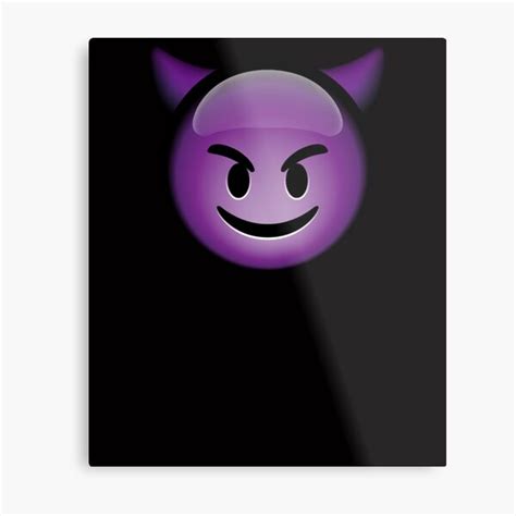 Cute Smiling Purple Devil Emoji Metal Print By Wishtopia Redbubble