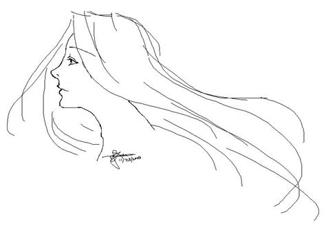 Flowing Hair Lineart By Angler Photi On Deviantart