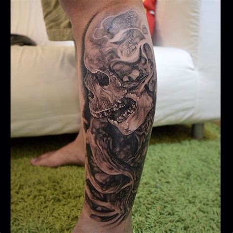 Sitting Almost Hours On Thise Skull Piece Tattoo By Elvin Tattoo Singapore Be A Fan