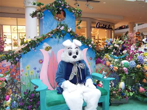 Classic Bunny Visit At The Mall Complete With Mini Fan Easter Fun