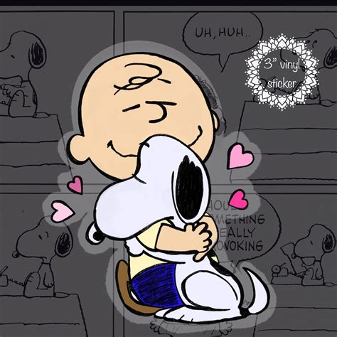 Peanuts Inspired Snoopy And Charlie Brown Hugs Clear Vinyl Etsy