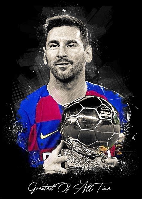Lionel Messi And 6 Ballon Dor Paintings Art Get Your Metal Poster On