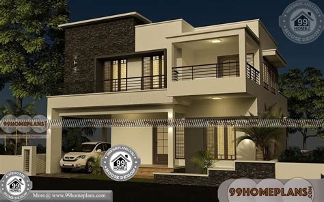 Villa House Plans With 3d Elevations Box Type Modern Collections Free