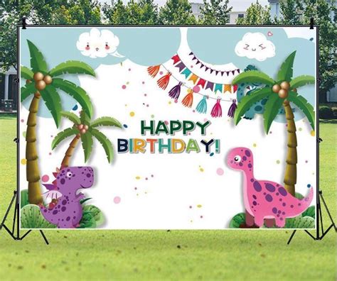 Dinosaur Birthday Party Backdrop Decorations For Kids Baby Etsy