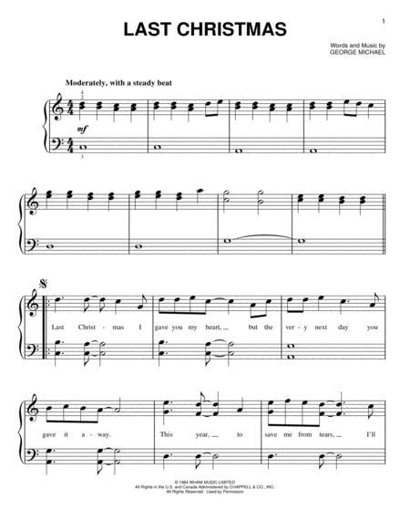 | piano sheet music tutorial'. Last Christmas By WHAM! George Michael - Digital Sheet Music For Very Easy Piano (Download ...