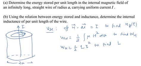 Solved A Determine The Energy Stored Per Unit Length In