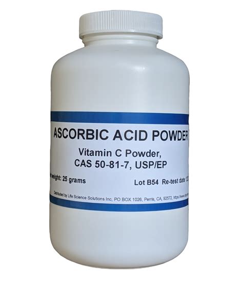 Buy Ascorbic Acid Vitamin C Powder Uspep 25 Grams On Sale Today