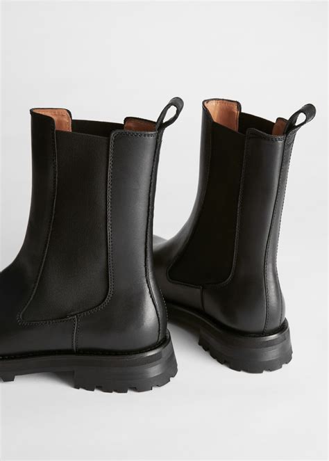 Chunky Sole Leather Chelsea Boots Black Chelseaboots And Other Stories