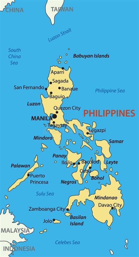 La República De Filipinas Mapa Del Vector Ilustración Del Vector