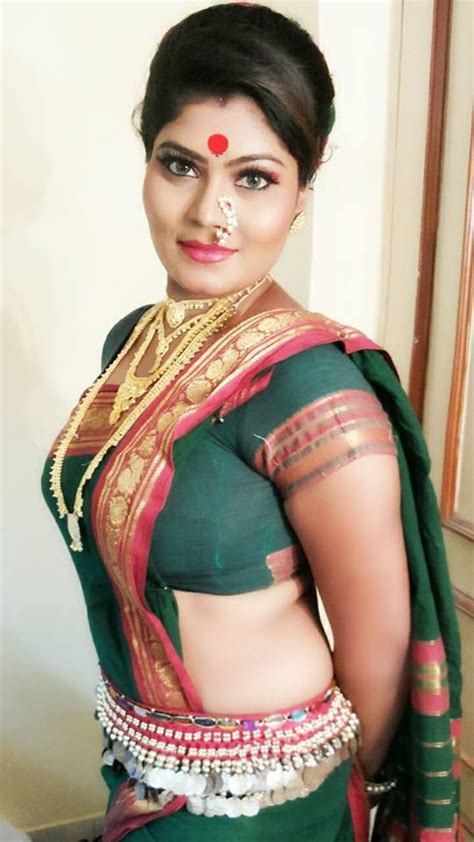 A Beauty Of A Marathi Women On Green Nauvari Lavani Saree Nauvari