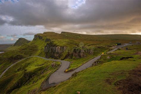 Beautiful Scenery Mountain Road At Quiraing Isle Of Skye Scotland