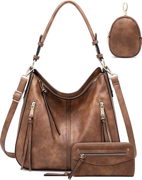 hobo bags for women handbags purse ladies boho shoulder bag crossbody brown with wallet