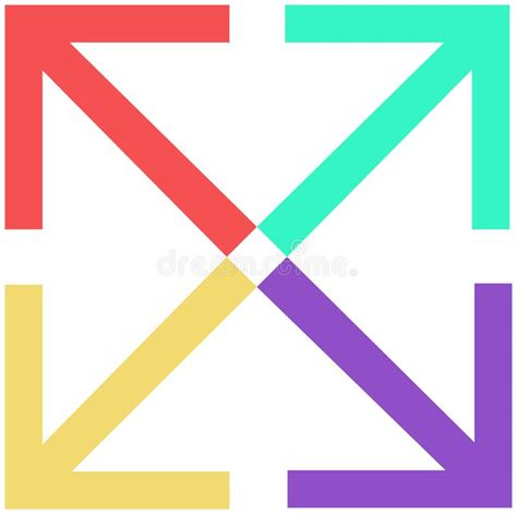 Cuatro Flechas Icono Plano Del Color Ilustración Del Vector