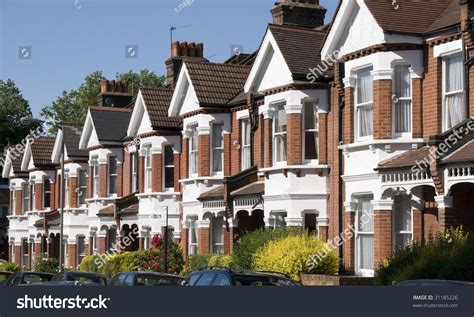 English Homesrow Of Typical English Terraced Houses At London Stock