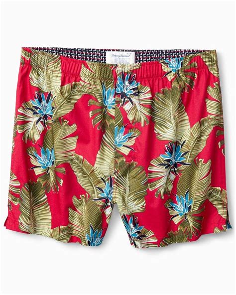 Tommy Bahama Cotton Big Tall Hawaiian Floral Boxers In Red For Men Lyst