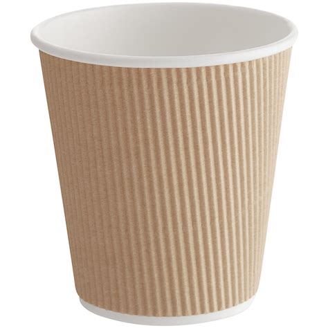 Choice 10 Oz Double Wall Ripple Kraft Paper Hot Cup 25pack
