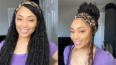 Natural Looking Braided Headband Wig 😍ft Braidsqueen Youtube
