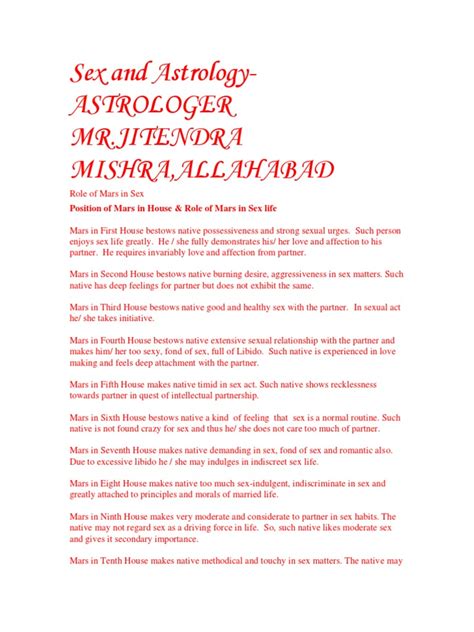 Sex And Astrology Planets In Astrology Astrological Sign