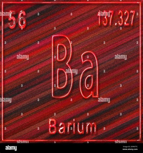 Barium Chemical Element Sign With Atomic Number And Atomic Weight