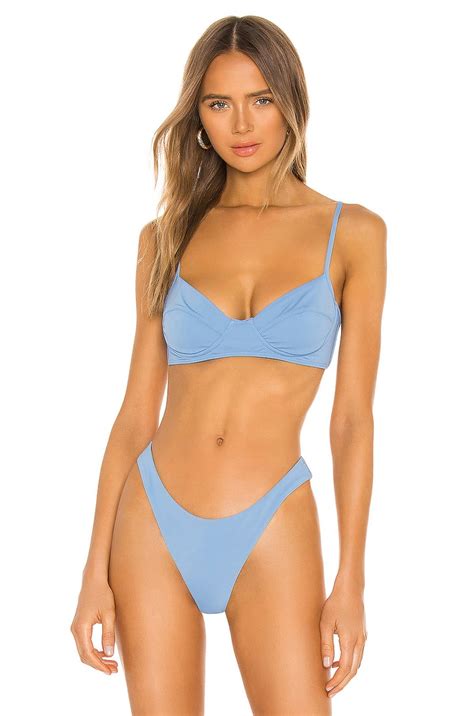 Mara Hoffman Lua Bikini Top And Reva Bikini Bottom Shop Madison Bailey S Blue Soulstice Swim