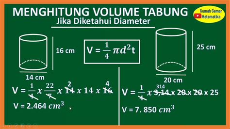 CARA MENGHITUNG VOLUME TABUNG JIKA DIKETAHUI DIAMETER PART 2 YouTube