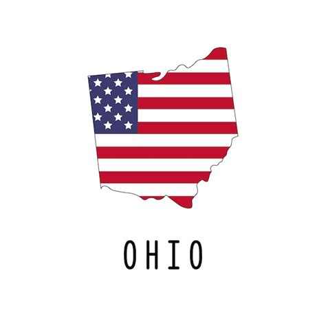 Premium Vector Vector Map Of Ohio Painted In The Colors American Flag