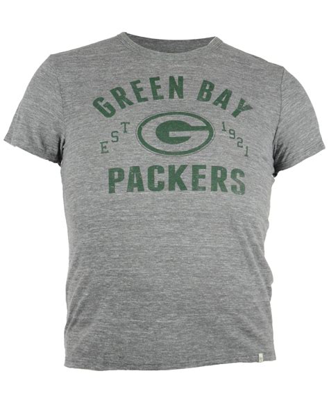 47 Brand Mens Green Bay Packers Vintage Tri Blend T Shirt In Gray For
