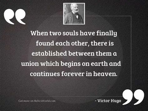 When Two Souls Have Finally Inspirational Quote By Victor Hugo
