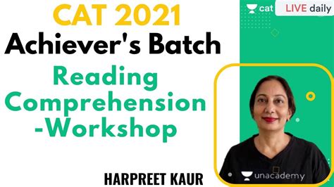 Reading Comprehension Workshop Va Cat 2021 I By Harpreet Kaur