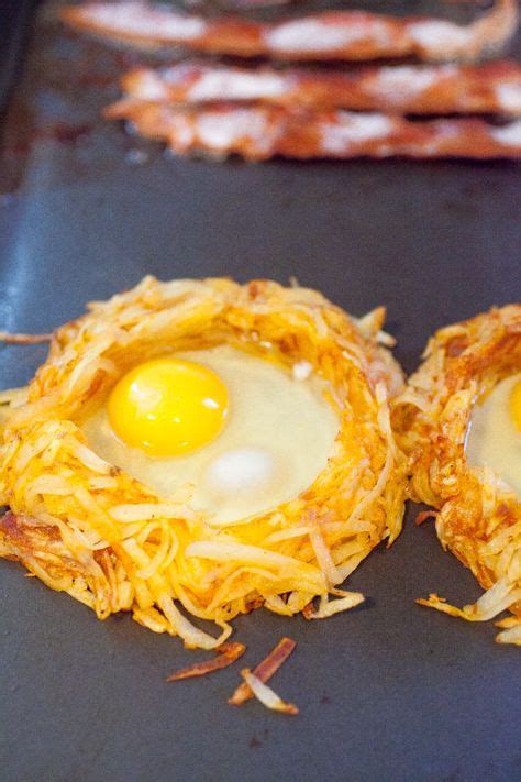 Bake 15 minutes or until edges are dark brown and crispy. Hash Brown Egg Nests | Recipe | Egg in a hole, Eggs ...