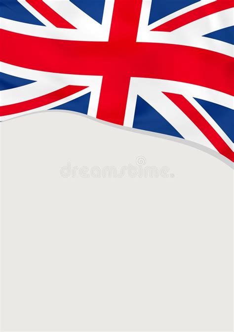 Leaflet Design With Flag Of United Kingdom Vector Template Stock