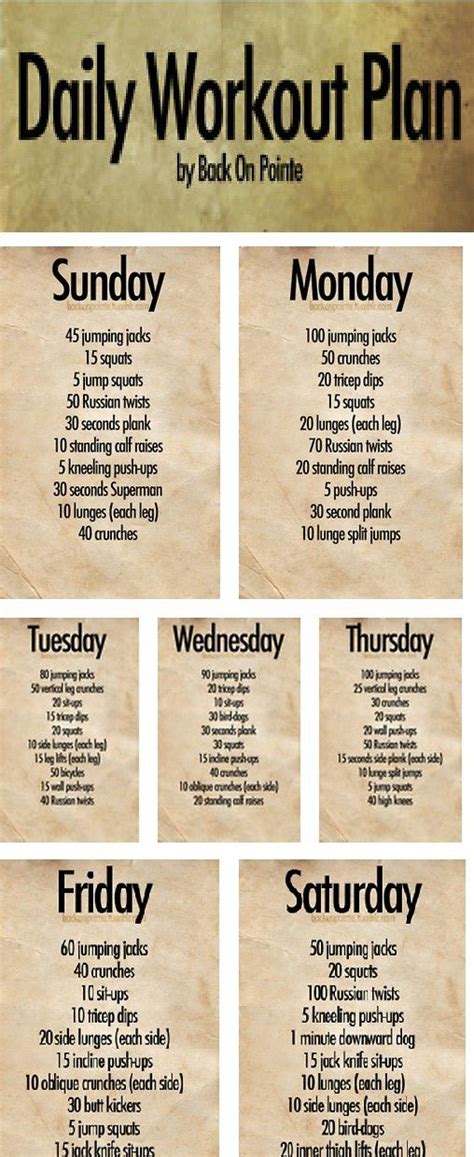 Daily Workout Plan I M Going To Do This Daily Workout Plan Weekly Workout Plans Weekly Workout