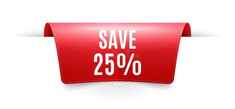 Save 25 Percent Off Sale Discount Offer Price Sign Vector Stock